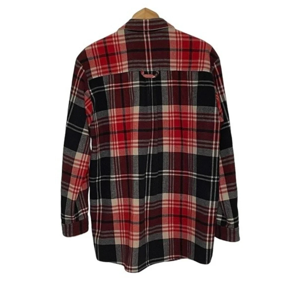 Wool Nautica Plaid Zip Up Oversized Women's Shacket Jacket Shirt Size 10